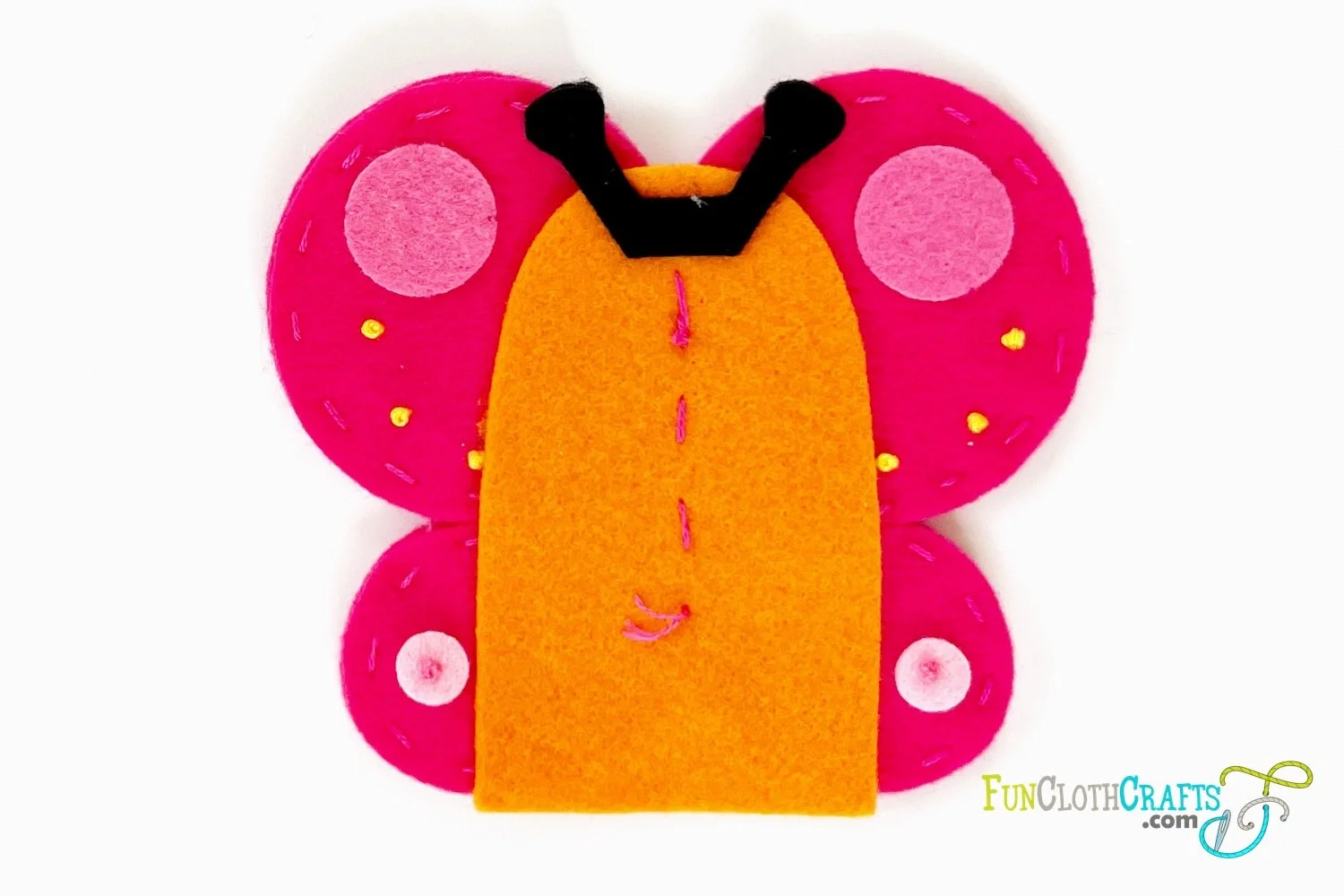 Magical Felt Butterfly Finger Puppet (Free Pattern) Fun Cloth Crafts